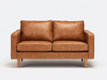 Zweisitzer Sofa mit Bezug in Lederoptik 178 x 86 x 83 cm - Hellbraun - Vintage Design