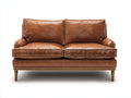 Zweisitzer Sofa Echtleder Holzgestell 170x90x85 cm - Cognacbraun - Klassisches Design