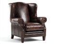 Sessel Lederbezug 88x86x106 cm - Dunkelbraun - Klassischer Ohrensessel mit hoher Rückenlehne