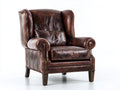 Sessel Lederoptik 92 x 96 x 112 cm - Dunkelbraun - Klassischer Ohrensessel mit Ziernieten