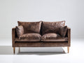 Zweisitzer Sofa mit Bezug in Lederoptik 175 x 88 x 84 cm - Braun - Vintage Design