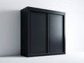 Kleiderschrank Holzwerkstoff 180 x 60 x 200 cm - Schwarz - 2 Schiebetüren modernes Design